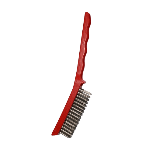 Wire Hand Brush, Stainless Steel Bristles, Red - NZ Packaging