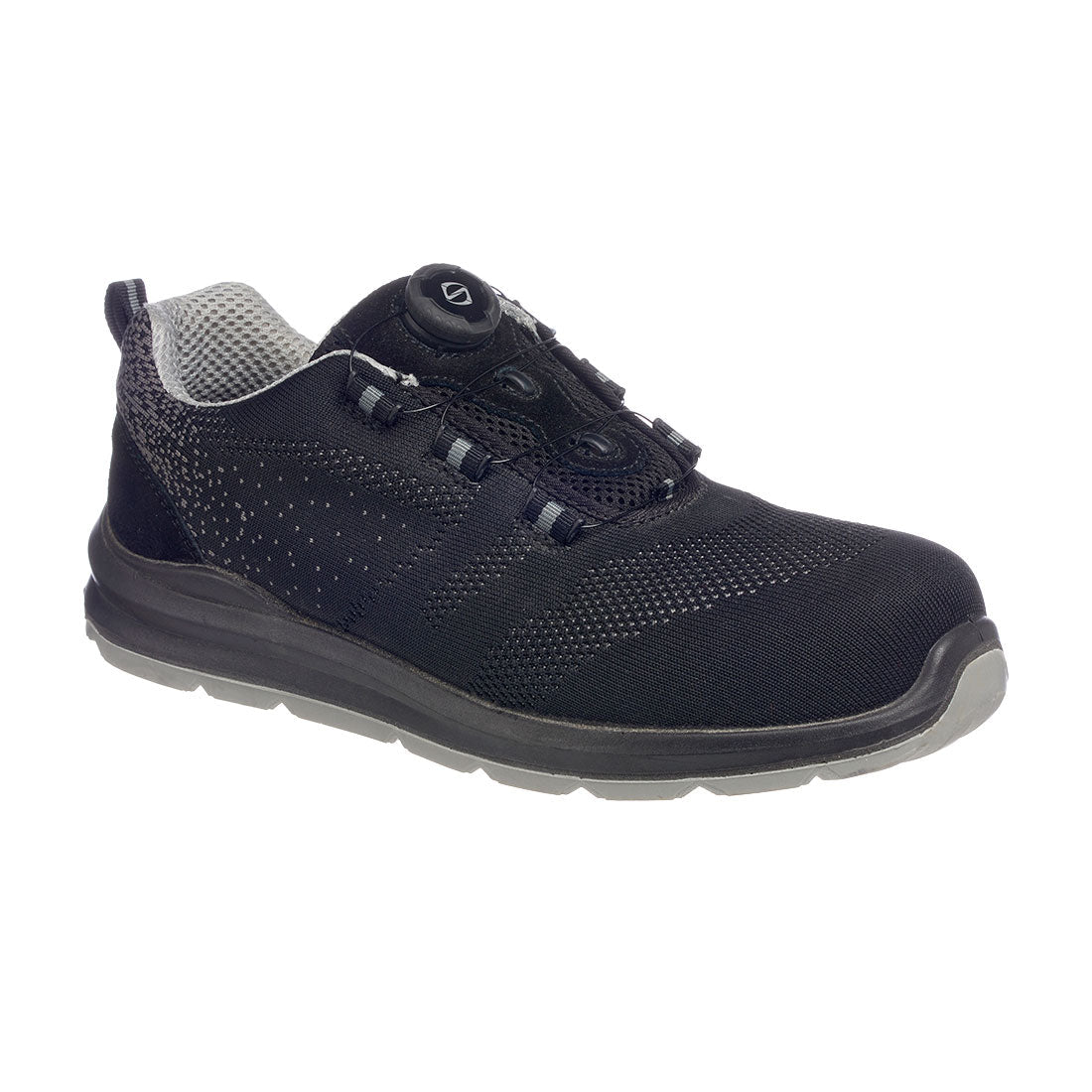 Wire Lace Safety Trainer S1P, Black/Grey - NZ Packaging