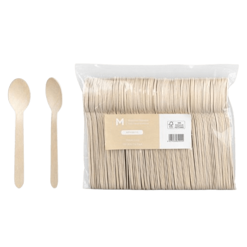 Wooden Dessert Spoon, Natural, 160mm Long - NZ Packaging