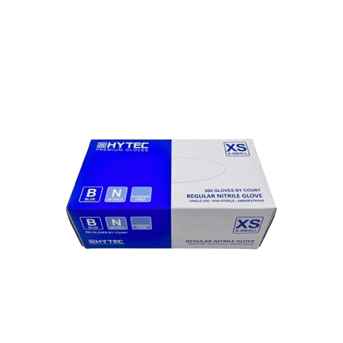 XL Hytec Blue Regular Nitrile Gloves, Powder Free 3g (200) - NZ Packaging