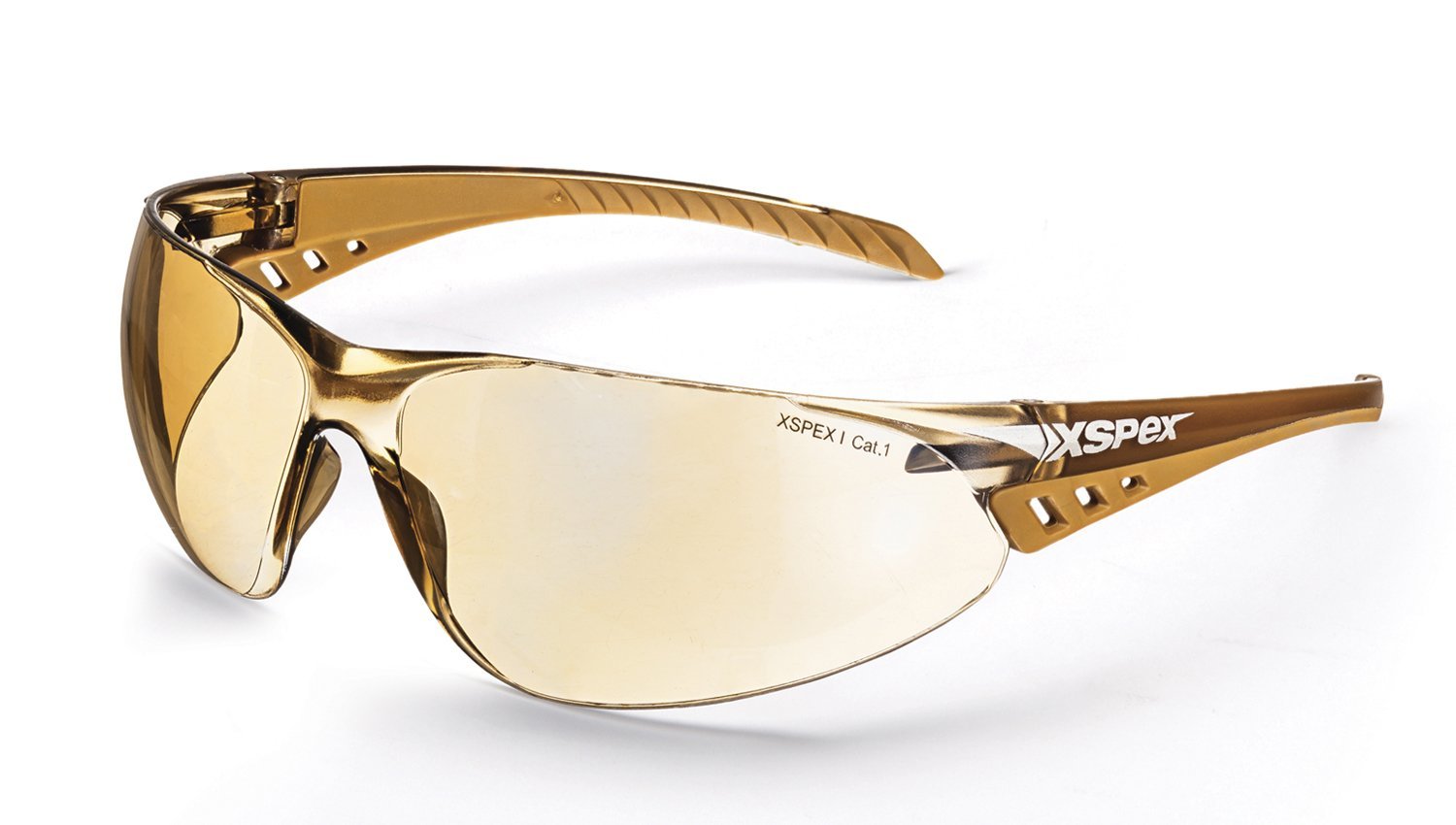 Xspex Safety Spec Bronze Lens, Wraparound Style, Soft Rubber Sidearms, Anti-Fog & Anti-Scratch, Asnzs 1337.1 - NZ Packaging